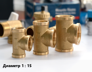 Тройник латунный 15, Hydrosta,Valtec, никелированный, врезка, шт цена от 149.76 сом / шт, где купить, условия доставки в Оше и Ошской области